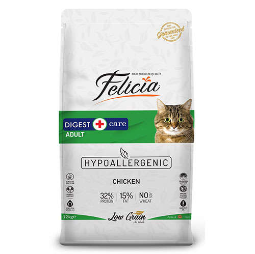 Felicia%20Düşük%20Tahıllı%20Yetişkin%20Tavuk%20Etli%20Kedi%20Maması%2012%20Kg