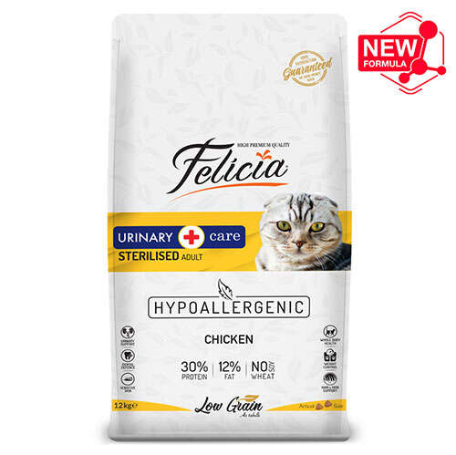 Felicia%20Sterilised%20Düşük%20Tahıl%20Kısırlaştırılmış%20Tavuk%20Kedi%20Maması%2012%20Kg