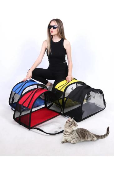 Şeffaf Çift Cam Fly Bag Kedi Köpek Sırt Taşıma Çantası Evcil Hayvan Seyahat Çantası